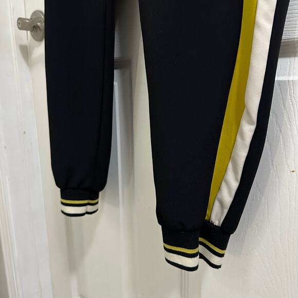ZARA High Waisted with Side Stripe Trouser Pant Women’s size Medium black jogger - Picture 4 of 14